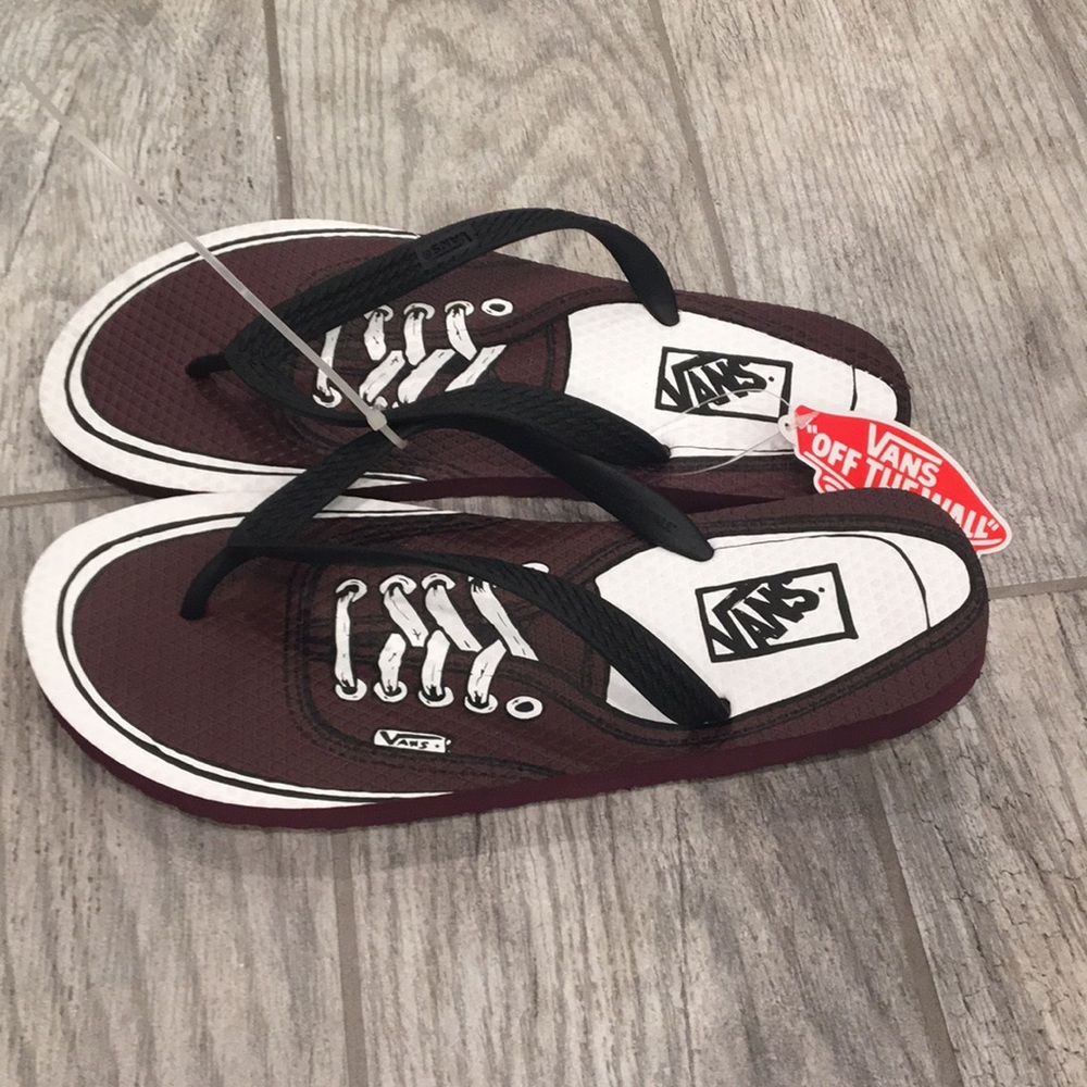 Vans Men’s Authentic Slip-On Sneaker - Burgundy/Maroon Size 10 - Picture 2 of 3